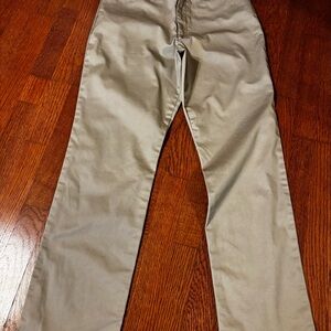 Beige Straight-Leg Pants